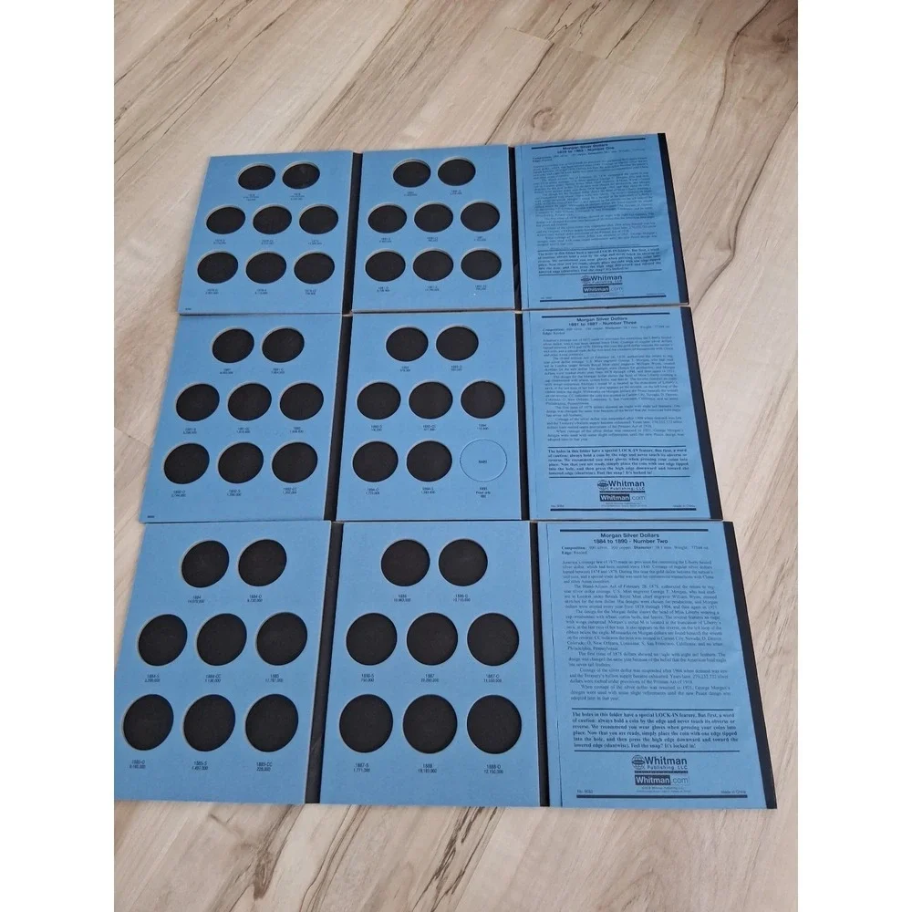 Set of 6 - Whitman Morgan Silver Dollars Coin Folders . No Coins